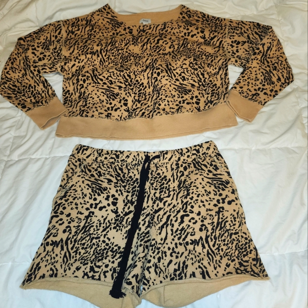 JENNI Pajama or Lounge Set, Size Small, NWOT,  Cheetah Print, 100% Cotton